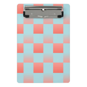 Mini Porte-bloc Elégant dégradé à damiers poudre corail bleu rose