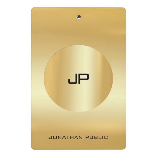 Mini Porte-bloc Elégant Faux Gold Moderne Monogramme Modèle (Dos)