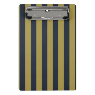 Mini Porte-bloc Elégant Gold & Navy Blue Vertical Stripes