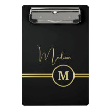 Elegant Gold Signature Monogram on Black