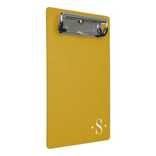 Mini Porte-bloc Élégant monogramme de moutarde (Incliné)