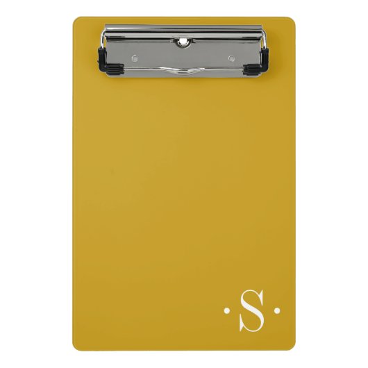 Mini Porte-bloc Élégant monogramme de moutarde (Devant)
