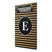 Mini Porte-bloc Élégant Monogramme Rayé Or Noir (Angle2)