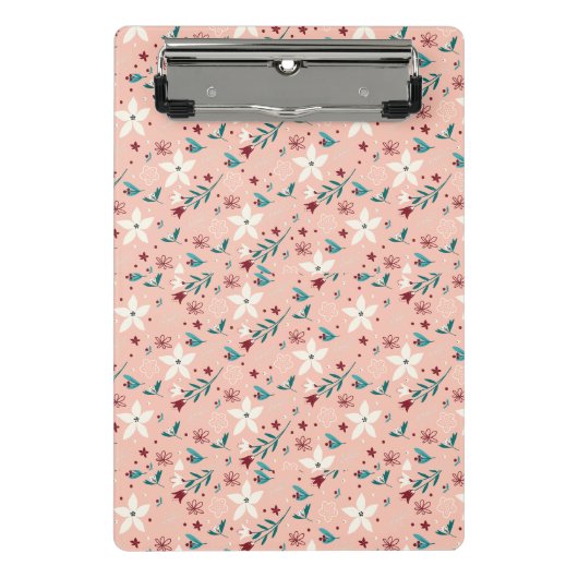 Mini Porte-bloc Élégant Motif Floral rose (Devant)