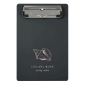 Mini Porte-bloc Elégant Rose Gold Conch Shell personnalisé (Devant)