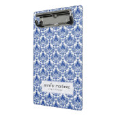 Mini Porte-bloc Elégant Royal Bleu Et Blanc Damas (Angle2)