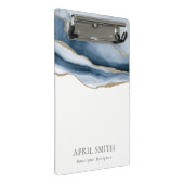 Mini Porte-bloc Elégante Aquarelle d'or marine Abstraite (Incliné)