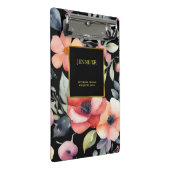 Mini Porte-bloc Elégante aquarelle fleurs noir or professionnel (Incliné)