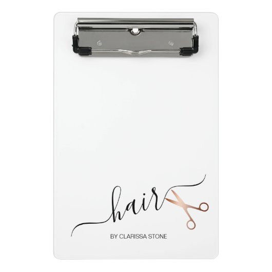 Mini Porte-bloc Elégante coupe-cheveux rose d'or (Devant)