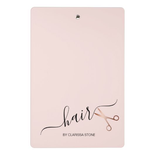 Mini Porte-bloc Elégante coupe-cheveux rose d'or (Dos)