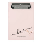 Mini Porte-bloc Elégante coupe-cheveux rose d'or (Devant)