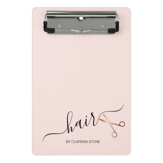 Mini Porte-bloc Elégante coupe-cheveux rose d'or (Devant)