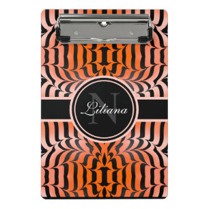 Mini Porte-bloc Elégante esthétique Peau de tigre orange et noir