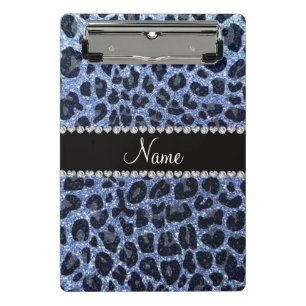 Mini Porte-bloc Empreinte de léopard de parties scintillant bleu c