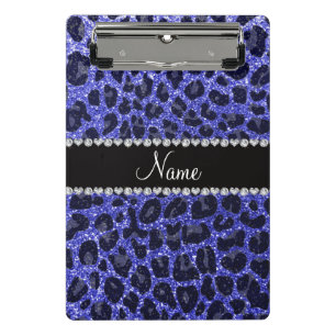 Mini Porte-bloc Empreinte de léopard d'parties scintillant bleu né