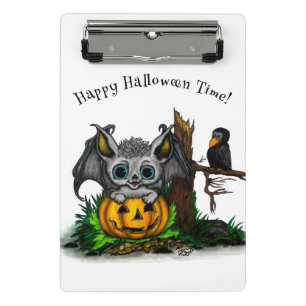 Mini Porte-bloc En attendant Halloween, Chauve-souris et Corbeau m