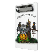 Mini Porte-bloc En attente d'Halloween, Bat mignonne et Corbeau (Angle2)