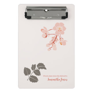 Mini Porte-bloc En-tête de lettre Fleur de Mahonia à fleurs roses 