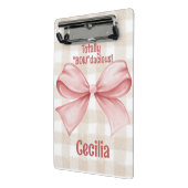 Mini Porte-bloc en vichy "Bowdacious" avec classique de l'arc aqua (Angle2)