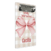 Mini Porte-bloc en vichy "Bowdacious" avec classique de l'arc aqua (Incliné)