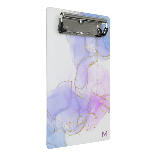 Mini Porte-bloc Encre d'alcool rose, pourpre et bleu (Incliné)