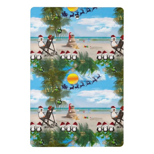 Mini Porte-bloc Été Noël bébé sur la plage répéter Design (Dos)