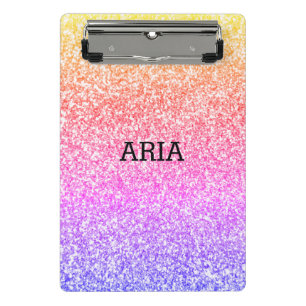 Mini Porte-bloc Étincelant élégant arc-en-ciel girly coloré mignon
