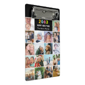 Mini Porte-bloc Famille noire moderne Collage photo Texte personna (Incliné)