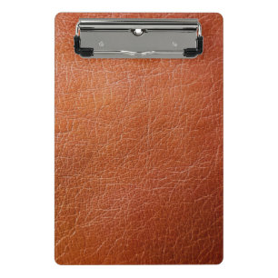 Mini Porte-bloc Faux cuir marron