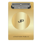 Mini Porte-bloc Faux Gold Moderne Élégant Modèle monogramme (Devant)