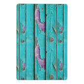 Mini Porte-bloc Faux Wood violet et bleu turquoise (Dos)