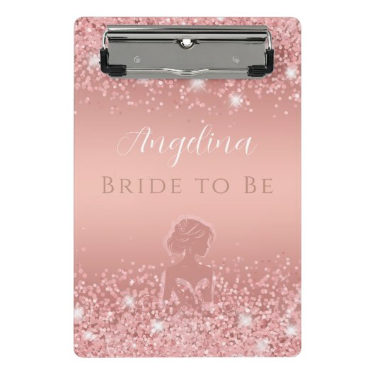 Mini Porte-bloc Fête de mariage élégante rose gold luxueuse scinti (Devant)