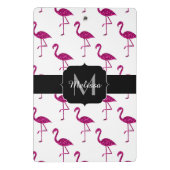 Mini Porte-bloc Flamingo pétillant rose motif Monogramme (Dos)