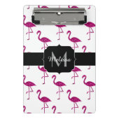 Mini Porte-bloc Flamingo pétillant rose motif Monogramme (Devant)