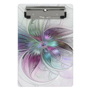 Mini Porte-bloc Fleur Abstraite colorée Art moderne floral fractal