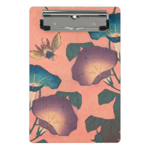Mini Porte-bloc Fleur d'abeille rose classique Hokusai Art