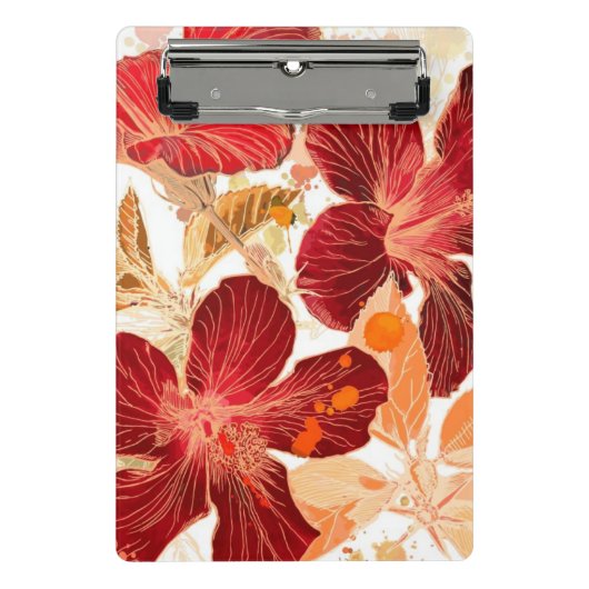Mini Porte-bloc Fleur de ketmie - peinture 2 d'aquarelle (Devant)