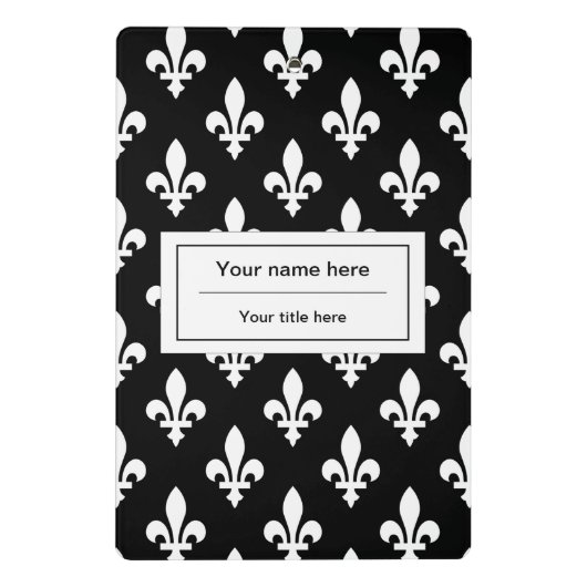 Mini Porte-bloc Fleur de Lis Motif, française, royale, blanche (Dos)