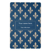 Mini Porte-bloc Fleur de Lis Motif, française, royale, crème, bleu (Dos)