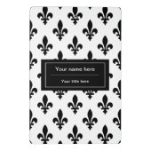 Mini Porte-bloc Fleur de Lis Motif, française, royale, noire (Dos)