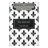 Mini Porte-bloc Fleur de Lis Motif, française, royale, noire (Devant)