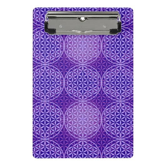 Mini Porte-bloc Fleur de vie - motif de timbre - violet (Devant)