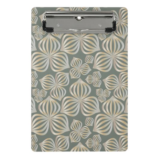 Mini Porte-bloc fleurs abstraites gris doré sans soudure + vos idé (Devant)
