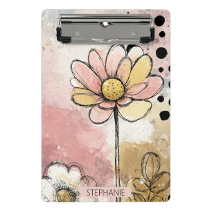 Mini Porte-bloc Fleurs aquarelles vintage à pois (2)
