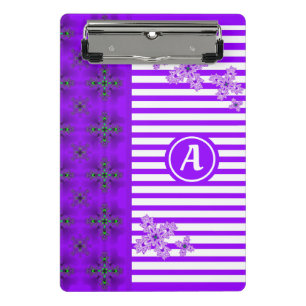 Mini Porte-bloc Fleurs Artdeco en style rétro avec monogramme