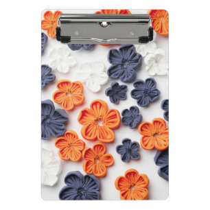 Mini Porte-bloc Fleurs en tissu cousu à la main printemps orange b