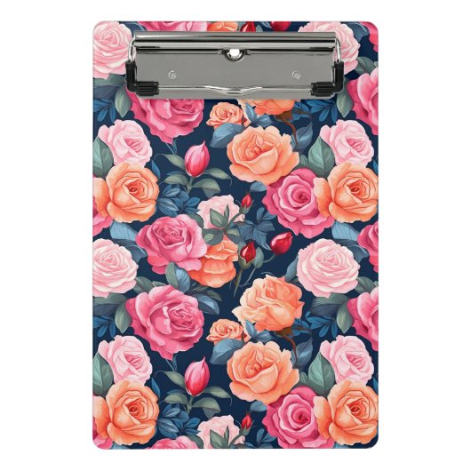 Mini Porte-bloc Fleurs florales roses Motif-80037 (Devant)