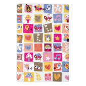 Mini Porte-bloc fleurs mignonnes, oiseaux, motif de carrés de (Dos)