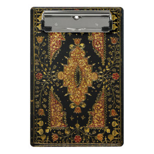 Mini Porte-bloc Fleurs noires et dorées tombées