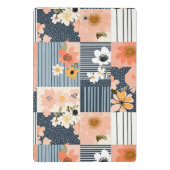 Mini Porte-bloc Fleurs Rétro en Patchwork Rose et Bleu (Dos)